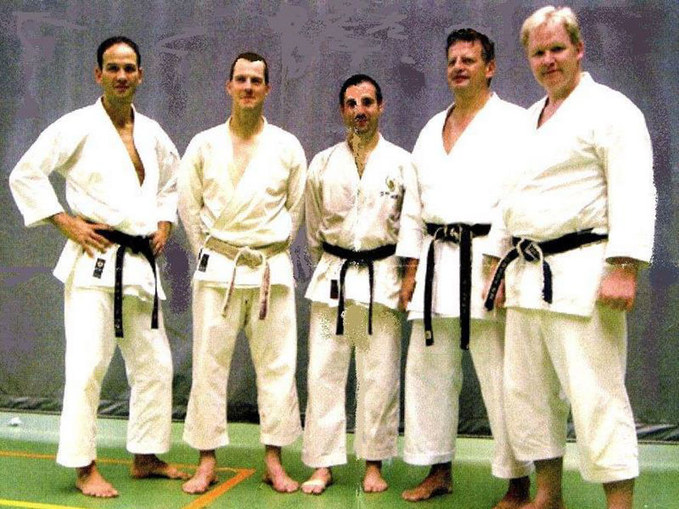 Students lined up during a karate session