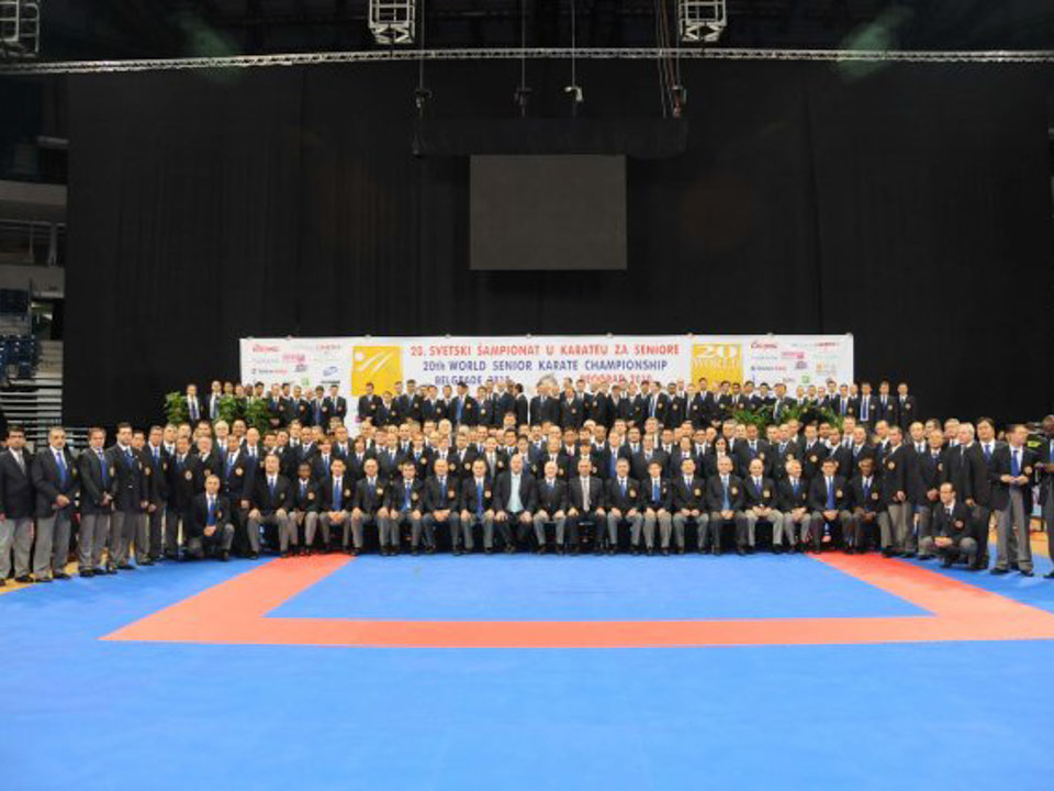 Karate practice at a seminar